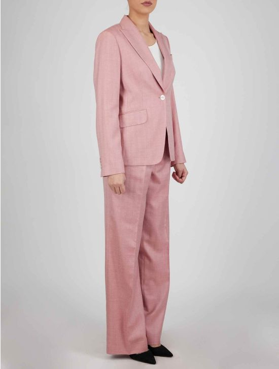 Kiton Kiton Pink Silk Cashmere Linen Suit Pink 001