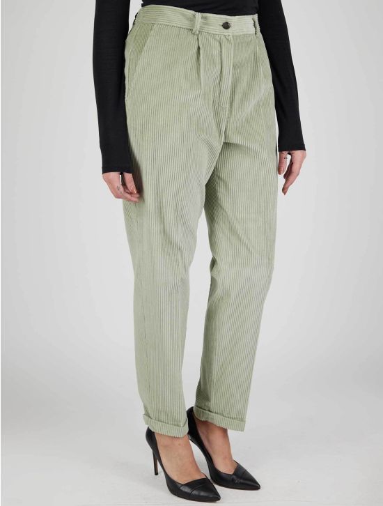 Kiton Kiton Green Cotton Velvet Pants Green 001