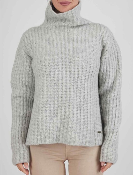 Kiton Kiton Gray Cashmere Silk Sweater Turtleneck Gray 000