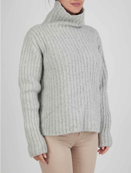 Kiton Kiton Gray Cashmere Silk Sweater Turtleneck Gray 001