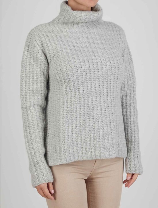 Kiton Kiton Gray Cashmere Silk Sweater Turtleneck Gray 001