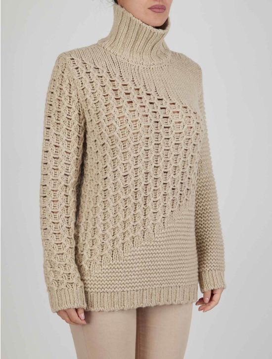 Kiton Kiton Beige Cashmere Sable Sweater Turtleneck Beige 001