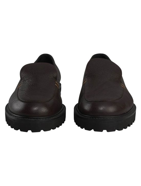 Kiton Kiton Brown Leather Loafers Brown 001