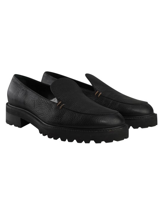 Kiton Kiton Black Leather Loafers Black 000
