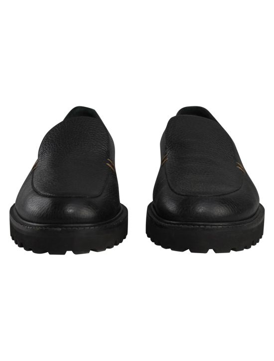 Kiton Kiton Black Leather Loafers Black 001