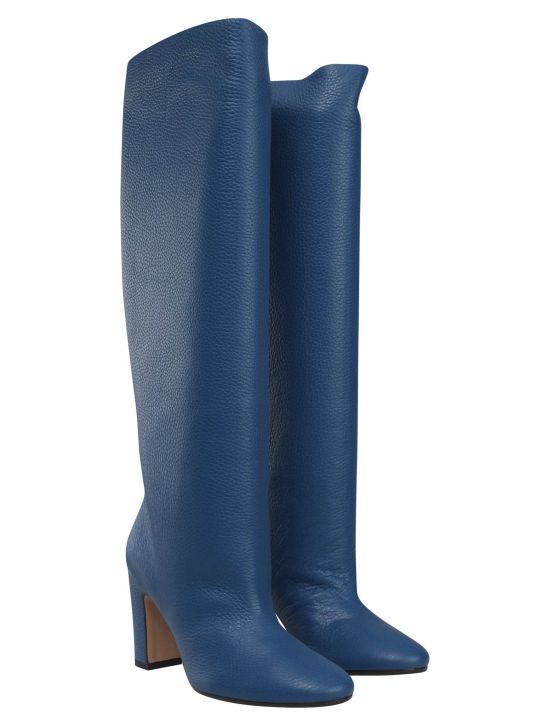 Kiton Kiton Blue Leather Boots Blue 000