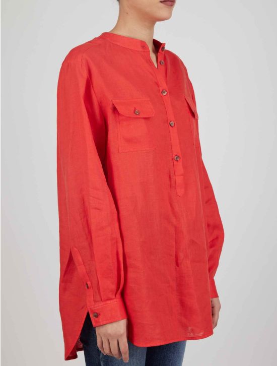 Kiton Kiton Red Linen Shirt Red 001