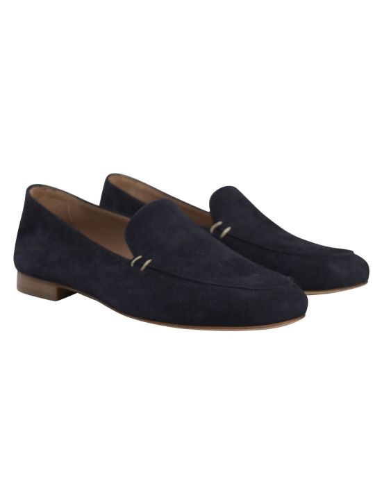 Kiton Kiton Blue Leather Suede Loafers Blue 000
