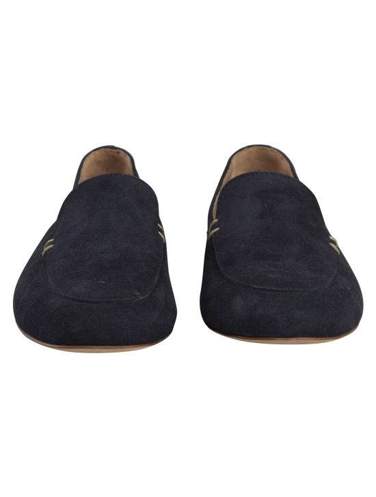 Kiton Kiton Blue Leather Suede Loafers Blue 001
