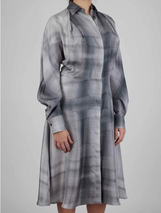 Kiton Kiton Gray Silk Dress Gray 001