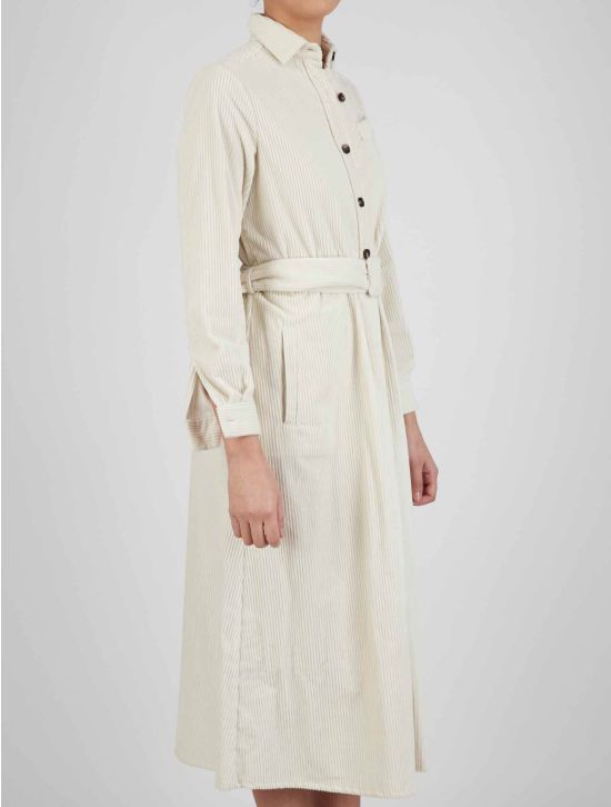 Kiton Kiton White Cotton Velvet Dress White 001