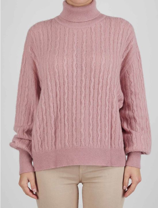 Kiton Kiton Pink Cashmere Silk Sweater Turtleneck Pink 000
