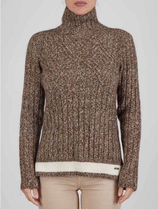 Kiton Kiton Brown Cashmere Mohair Sweater Turtleneck Brown 000