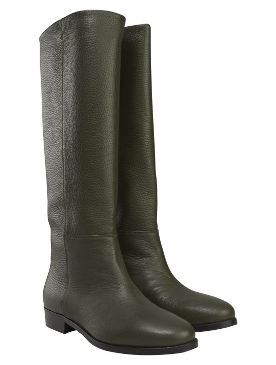 Kiton Kiton Green Leather Boots Green 000