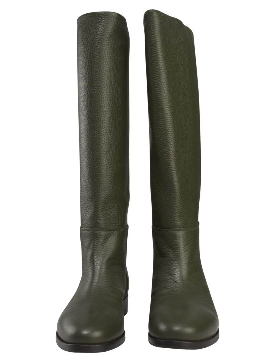 Kiton Kiton Green Leather Boots Green 001
