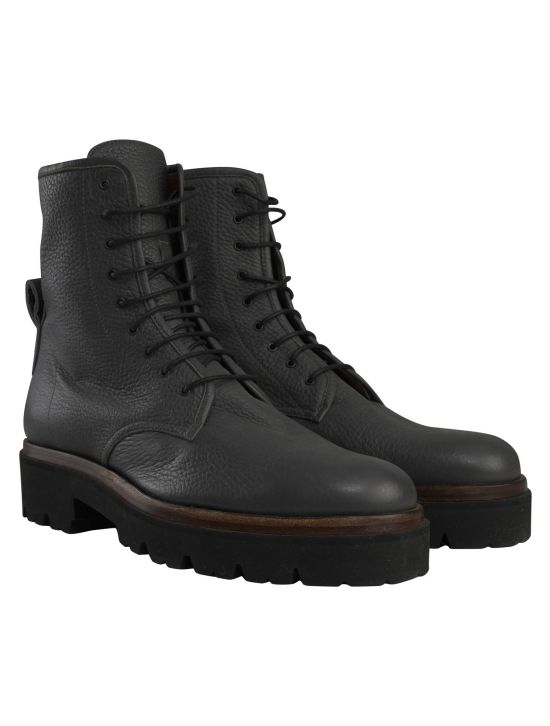Kiton Kiton Gray Leather Boots Gray 000
