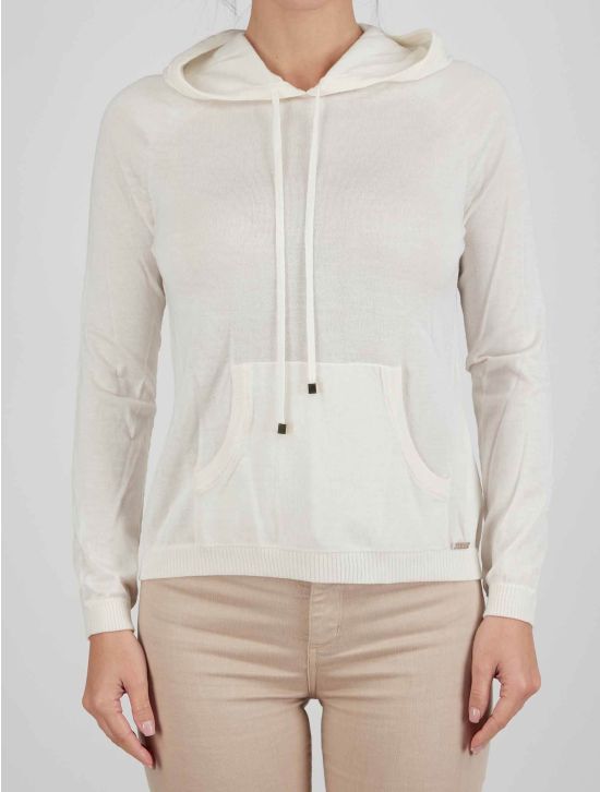 Kiton Kiton White Cashmere Silk Sweater Hood White 000