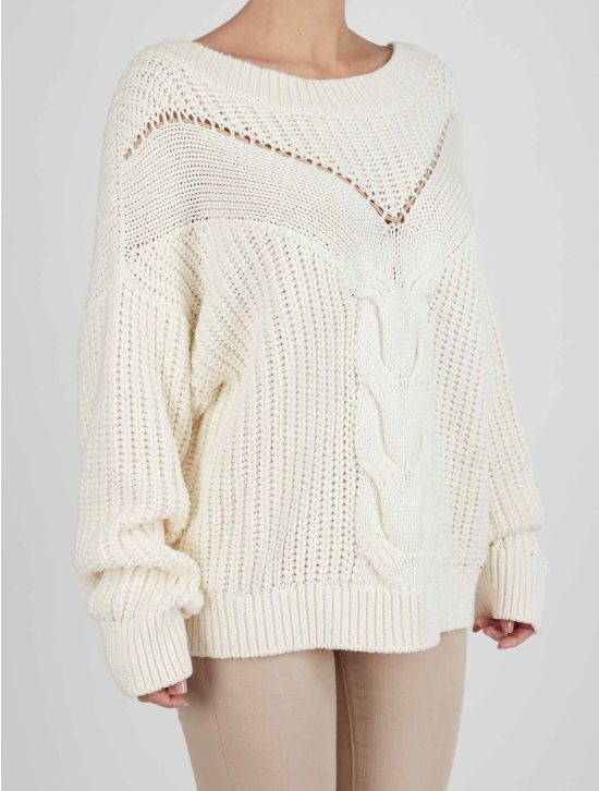 Kiton Kiton White Cotton Silk Sweater Crewneck White 001