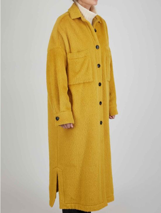 Kiton Kiton Yellow Alpaca Virgin Wool Overcoat Yellow 001