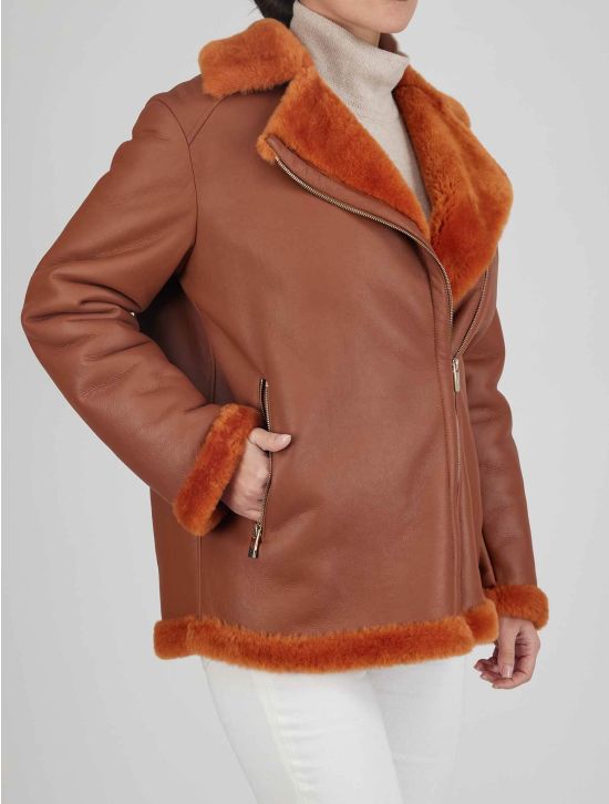 Kiton Kiton Orange Shearling Coat Orange 001