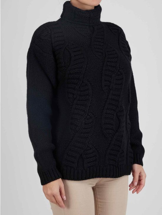Kiton Kiton Black Cashmere Sweater Turtleneck Black 001