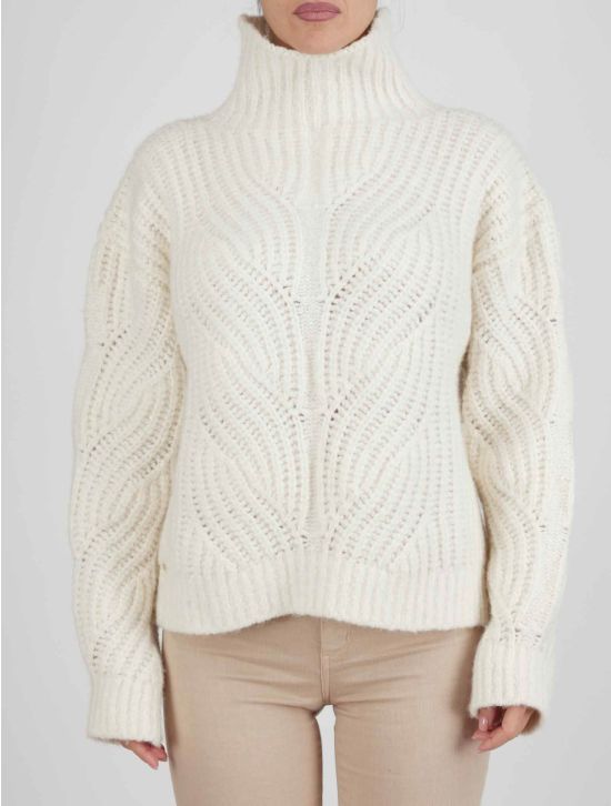 Kiton Kiton White Cashmere Silk Sweater Turtleneck White 000
