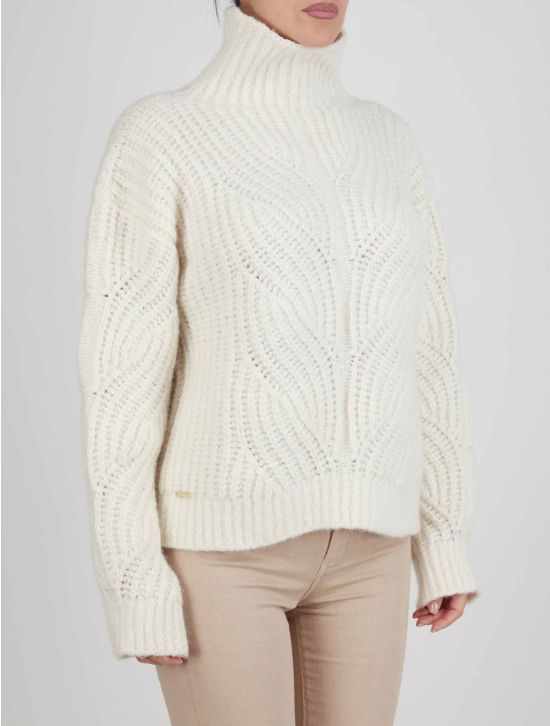 Kiton Kiton White Cashmere Silk Sweater Turtleneck White 001