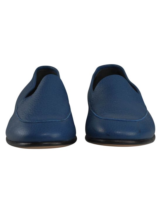 Kiton Kiton Blue Leather Loafers Blue 001