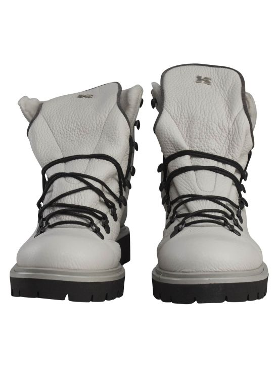 Kiton Kiton White Leather Boots White 001