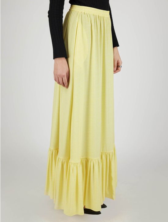 Kiton Kiton Yellow Silk Skirt Yellow 001