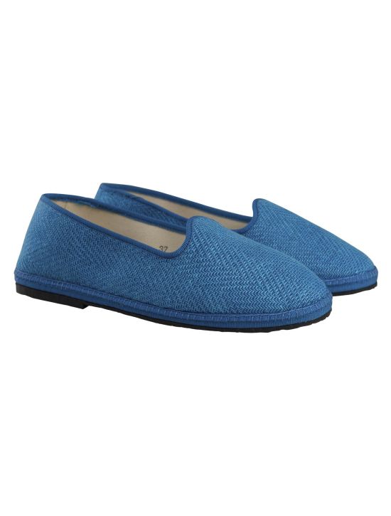 Kiton Kiton Blue Linen Wool Silk Ly Loafers Blue 000