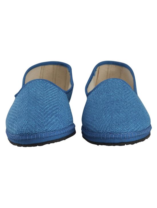 Kiton Kiton Blue Linen Wool Silk Ly Loafers Blue 001