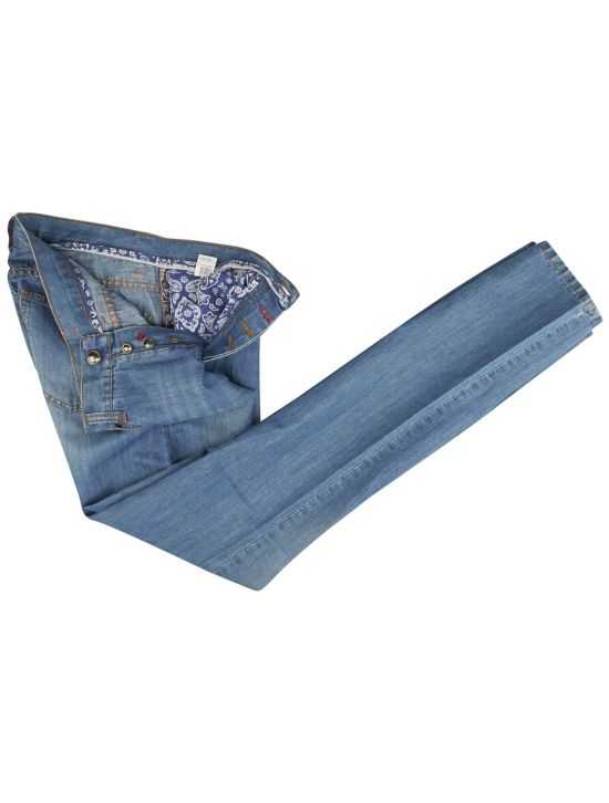 Isaia Isaia Blue Cotton Linen Jeans Blue 001