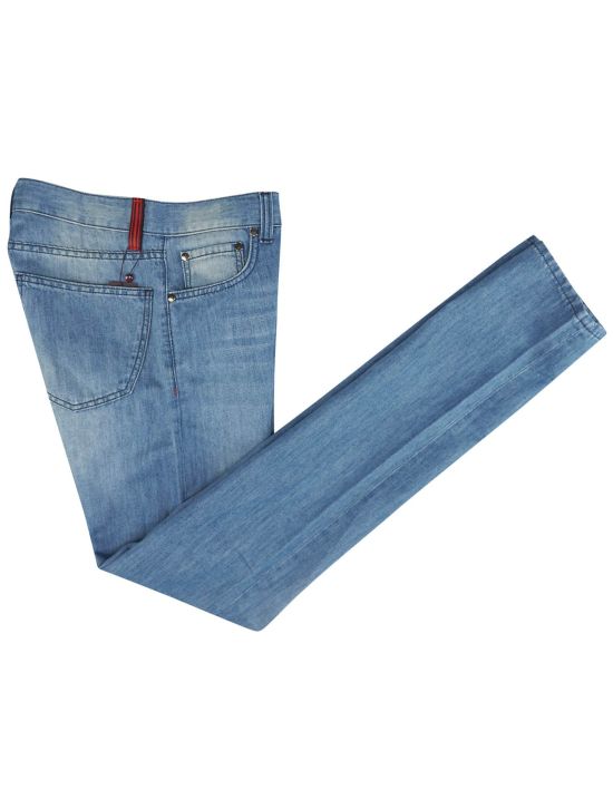Isaia Isaia Blue Cotton Linen Jeans Blue 000