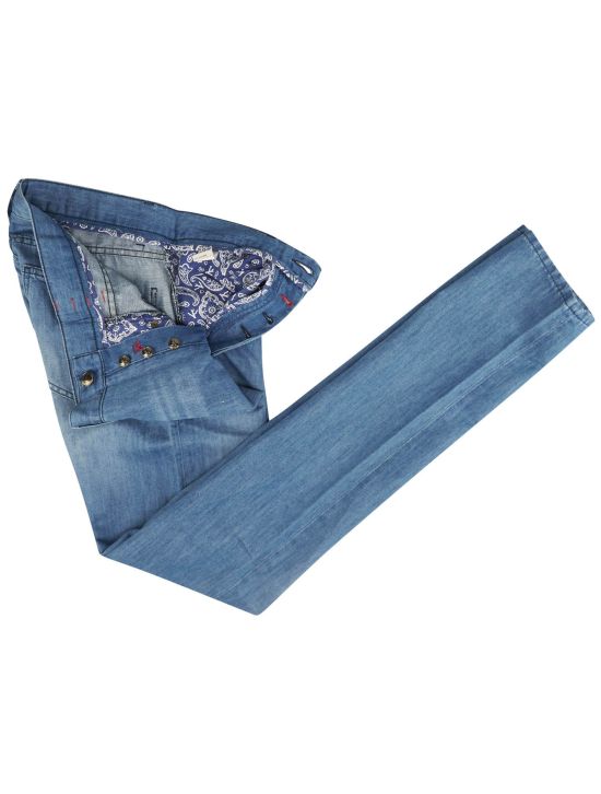 Isaia Isaia Blue Cotton Linen Jeans Blue 001