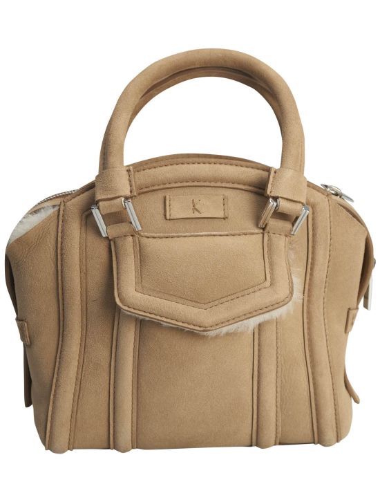 Kiton Kiton Beige Leather Suede and Shearling Bag Beige 000