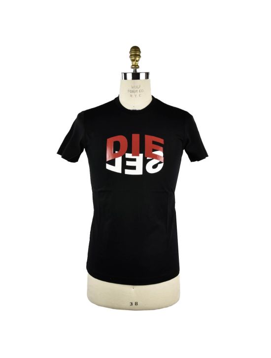 Diesel DIESEL Black Patterned Cotton T-shirt T-DIEGOS-N22 Black 000