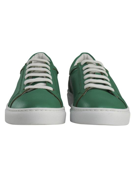 Kiton Kiton Green Leather Sneakers Green 001