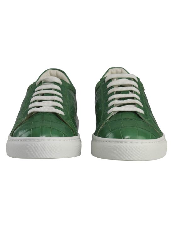 Kiton Kiton green Leather Crocodile Sneakers Green 001