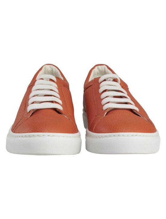 Kiton Kiton Orange Leather Sneakers Orange 001
