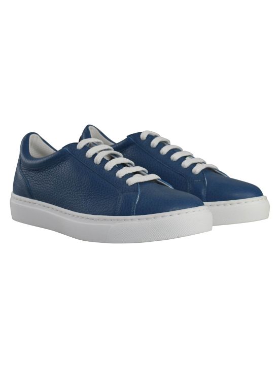 Kiton Kiton Blue Leather Sneakers Blue 000
