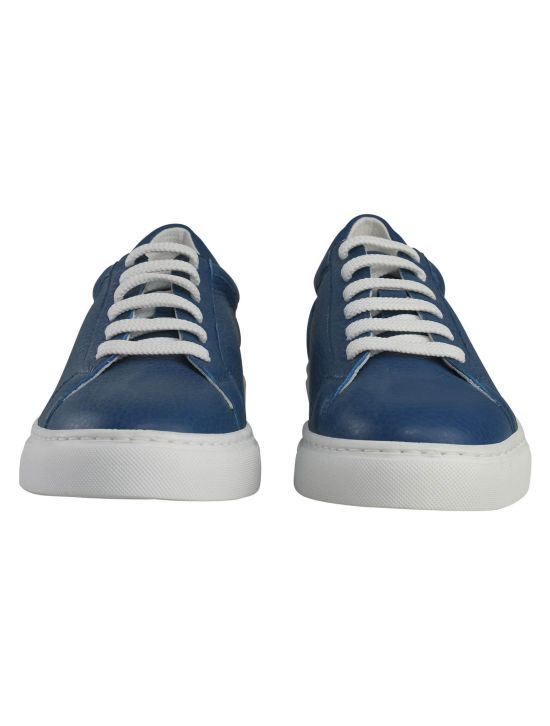 Kiton Kiton Blue Leather Sneakers Blue 001