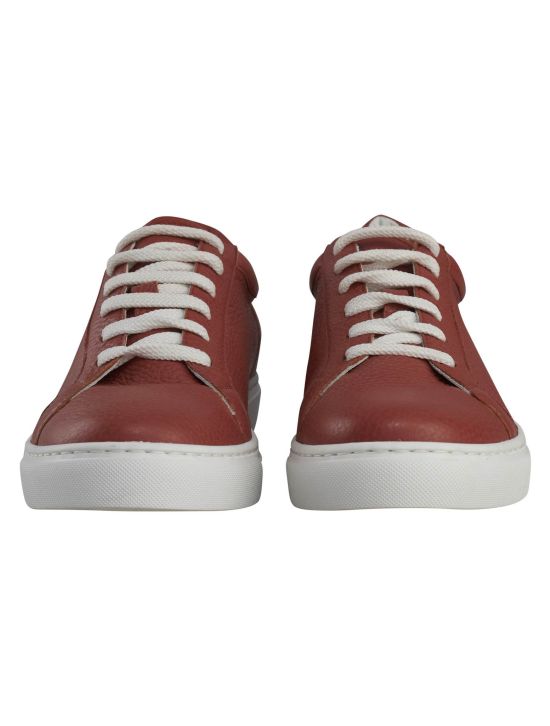 Kiton Kiton Red Leather Sneakers Red 001