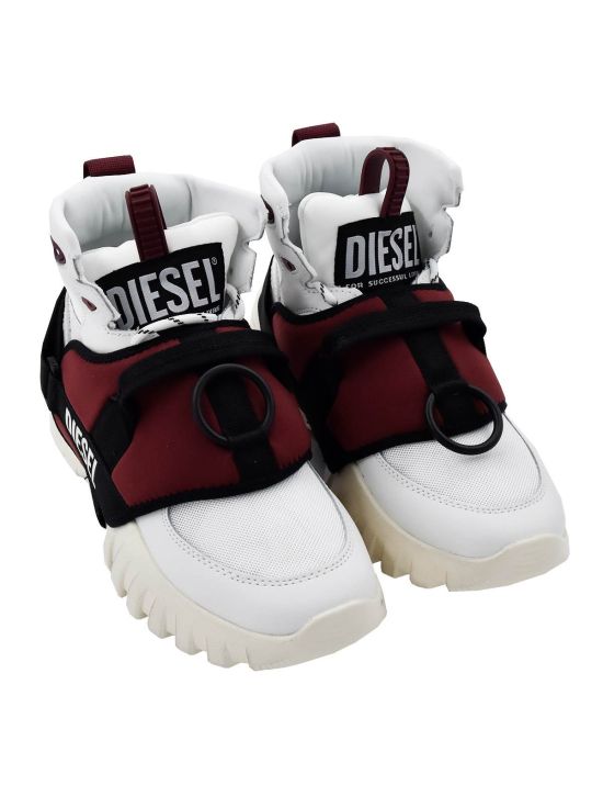 Diesel DIESEL White Leather Pl Boots S-SHARQUEZ MID White 000