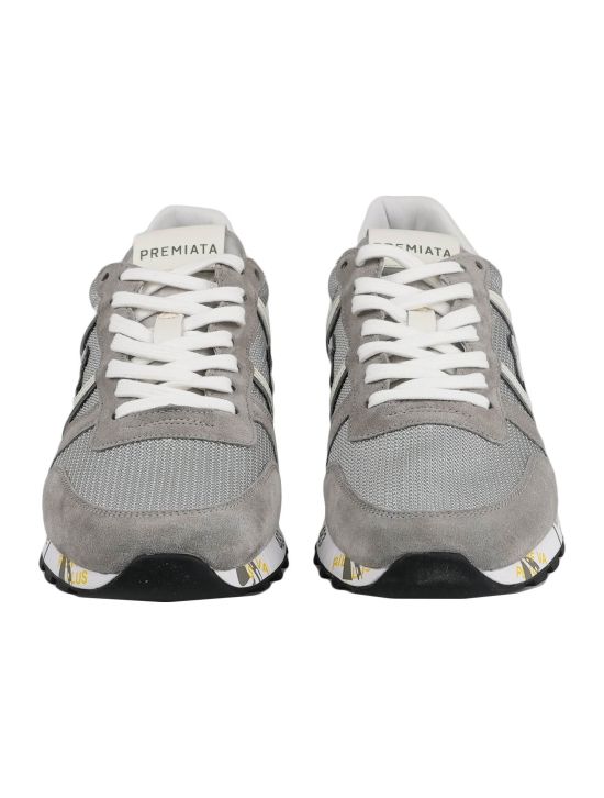Premiata Premiata Gray Nylon Leather Suede Sneakers Gray 001
