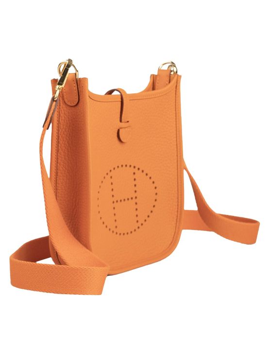 Hermès Hermès Orange Leather Bag Mini Evelyne Orange 001