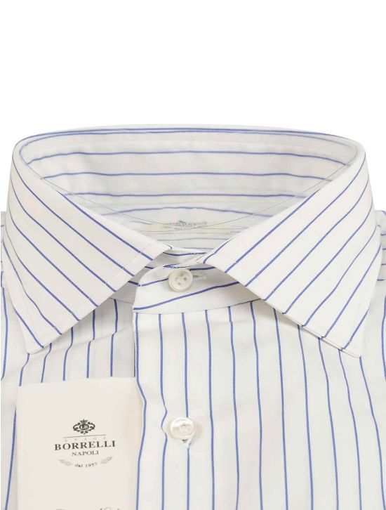 Luigi Borrelli Luigi Borrelli Blue White Cotton Shirt White / Blue 001