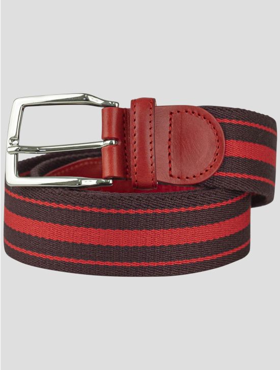 Isaia Isaia Red Cotton Leather Belt Red 000