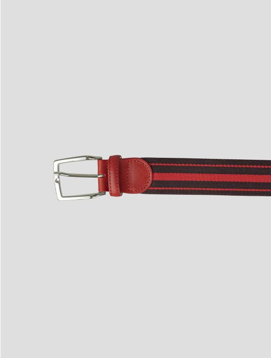 Isaia Isaia Red Cotton Leather Belt Red 001