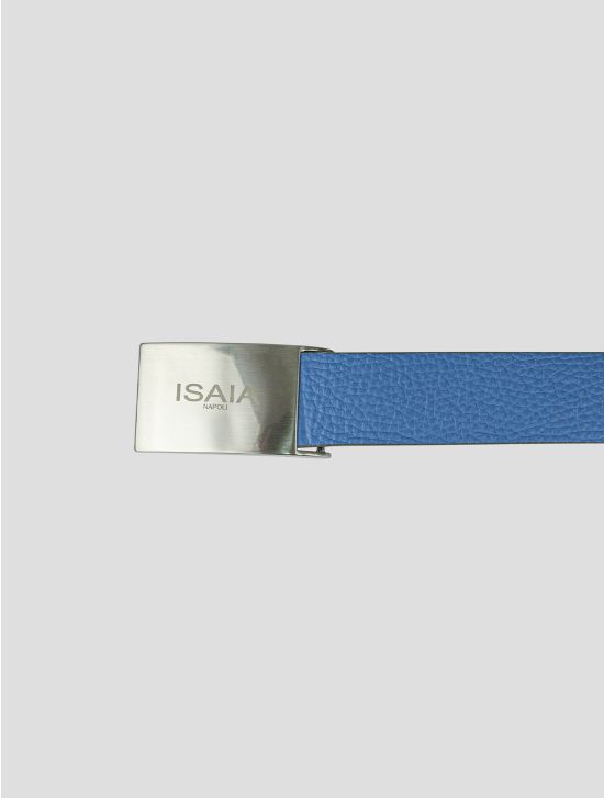 Isaia Isaia Blue Green Leather Reverse Belt Green / Blue 001